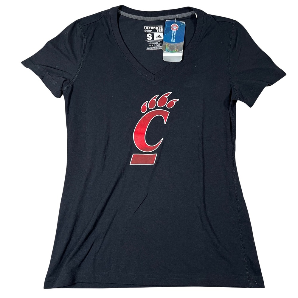 Adidas Cincinnati Bearcats Womens Small Black Ultimate V-Neck Climalite Shirt